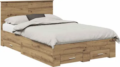 Produktbild von vidaXL Bettrahmen Artisan-Eiche 120 x 190 cm Holzwerkstoff