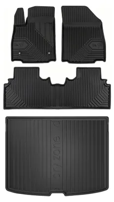 Produktbild von Gummi-Fußmatten für Kia EV3 2024- (SUV/Crossover, oberer Ladeboden) – Schwarz, passgenau – Wielganizator
