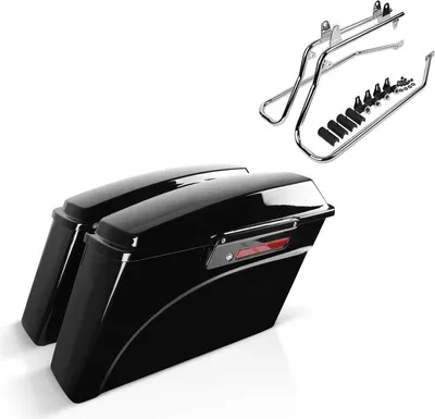 Produktbild von Set mit Seitenkoffer und Kofferträger CR für Harley Davidson Fat Boy 9
