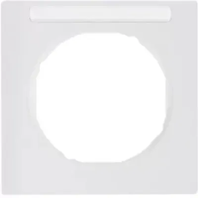 Produktbild von Berker Rahmen 1fach mit Beschriftungsfeld R.3 polarweiß, glänzend, Weiß, Thermoplast, Schraubenlos, Berker, Glänzend, R.3