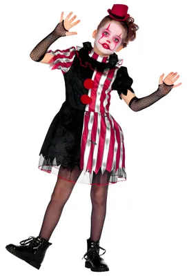 Produktbild von Horror Clown Kostüm für Kinder Kindergröße: 152
