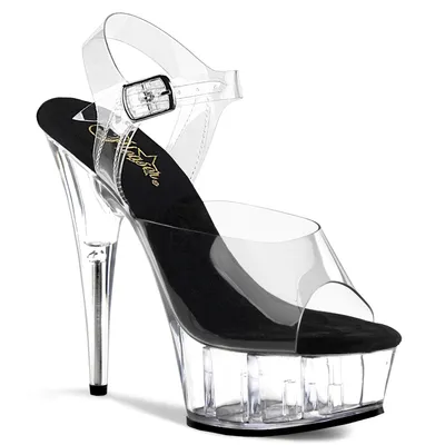 Produktbild von DELIGHT-608 Damen Sandale von Pleaser, Schwarz Transparent , EU 41, US 11