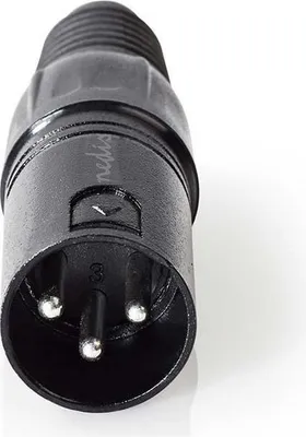 Produktbild von Nedis XLR-Anschluss - Gerade - Stecker - Vernickelt - Lötung - Kabeleingangsdurchmesser: 5.0 mm - Metall - Schwarz - 1 Stück - Plastikbeutel