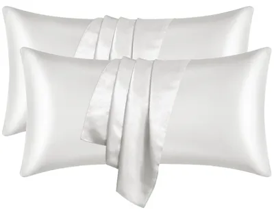 Immagine prodotto di Set di 2 federe in raso, 40 x 80 cm, colore bianco