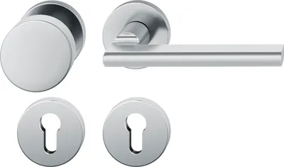 Produktbild von FSB Wechselgarnitur 12 1035 ASL auf Rosette PZ, Knopf fest, Edelstahl matt