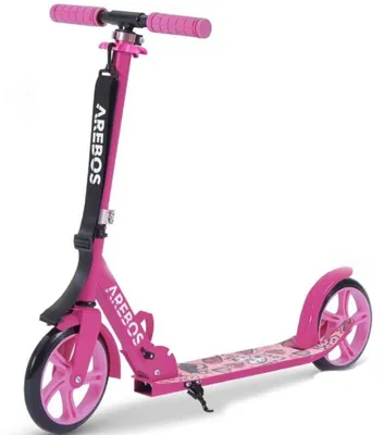 Produktbild von Höhenverstellbarer Tretroller, Pedalbremsung, Tragkraft 100 kg, rosa