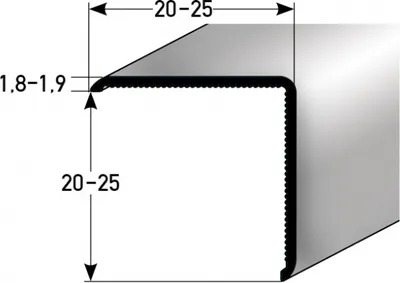 Produktbild von Eckschutzwinkel "Requena" 20 x 20 mm oder 25 x 25 mm aus Aluminium, selbstklebend oder ungebohrt-25 mm -selbstklebend-silber-1000