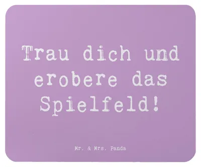 Produktbild von Mr. & Mrs. Panda Mouse Pad Spruch Neue Sportart Mut - Lavendeltraum - Geschenk, Motivation, Neues lernen, Zuversicht, positivity, mousematte, Abenteuer, Mauspad, Mousepad