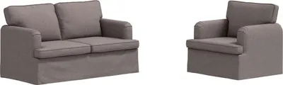 Produktbild von vidaXL Sofa Set 2 stk. Taupe Stoff