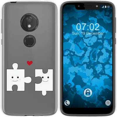 Produktbild von PhoneNatic Case kompatibel mit Motorola Moto G7 Play Silikon-Hülle in Love Herz M1