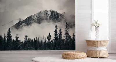 Zdjęcie produktu dla Fototapeta Las we mgle Tropikalna Dekoracja do Sypialni z Modnym Efektem 3D 450x300cm