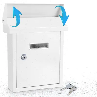 Produktbild von Wetterfester Wandbriefkasten für Außen - Verzinkter Stahl mit Verriegelungssystem zur Postsicherung
