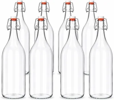 Produktbild von 8x 2L Glasflaschen Bügelflaschen Likörflaschen Weinflasche Schnapsflaschen
