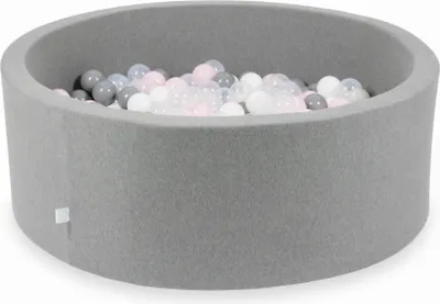 Produktbild von Dry Grey Pool 110x40 mit 500 Bällen: transparent, weiß, grau, hellrosa