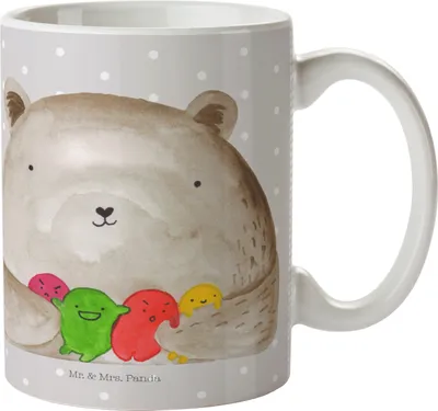 Produktbild von Mr. & Mrs. Panda Kindertasse Bär Gefühl - Grau Pastell - Geschenk, Plastikbecher, Wahnsinn, Teddy, Haferl, Verrückt, Kinderbecher, Durchgedreht, Mehrwegbecher, Pott