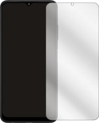 A smartphone screen protector is shown on top of a smartphone.