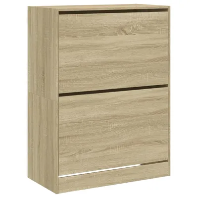 Produktbild von Schuhschrank mit 2 Klappen Sonoma-Eiche 80x42x108 cm