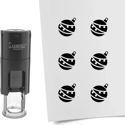 Produktbild von CombiCraft Selbstfärbender Stempel 'Weihnachtskugel' in der Farbe Schwarz, Ø10mm