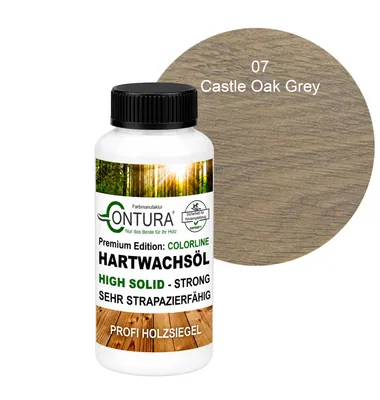 Produktbild von Contura 250ml. FARBIGES Hartwachsöl Colorline Premium Hartwachs - 07 Castle Oak Grey