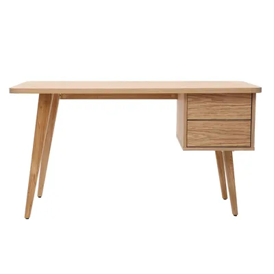 Produktbild von Miliboo - Design-Schreibtisch Eiche L140 cm FIFTIES