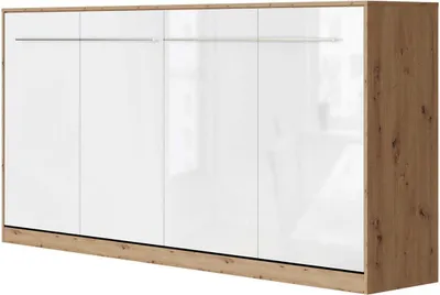 Produktbild von SMARTBett Schrankbett Standard  Wildeiche/Weiss Hochglanz 90 Horizontal