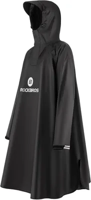 Immagine prodotto di ROCKBROS: impermeabile riutilizzabile, poncho antipioggia con cappuccio, pieghevole, multiuso, per bicicletta, campeggio, escursionismo, pesca, da uomo e da donna, nero
