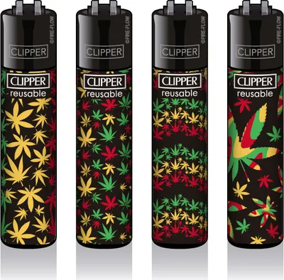Zdjęcie produktu dla Zapalniczki Clipper - zestaw 4 sztuk: wzór jamajski