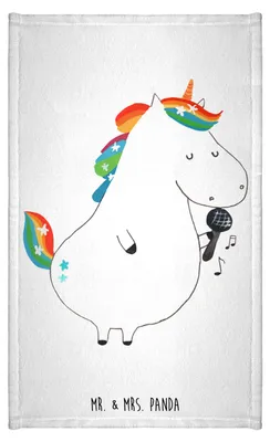 Produktbild von Mr. & Mrs. Panda Mini-Handtuch Einhorn Sänger - Weiß - Geschenk, Geburtstag, Feier, Einhörner, Fest, Disco, Handtuch Klein, Gäste-WC, gäste wc, Frotteetuch, Kleines