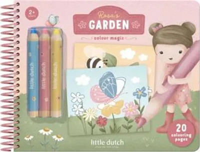 Produktbild von Little Dutch Essentials Spielzeug-Einkaufswagen Rosa Holz inkl. Einkaufsprodukte & Tasche