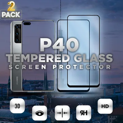 Produktbild von 2-Pack Huawei P40 Displayschutzfolie - Gehärtetes Glas 9H - Super Qualität 3D