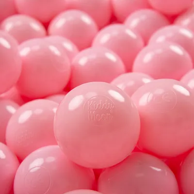 Zdjęcie produktu dla KiddyMoon plastikowe piłeczki 7cm pudrowy róż 50 zabawka zestaw kulek