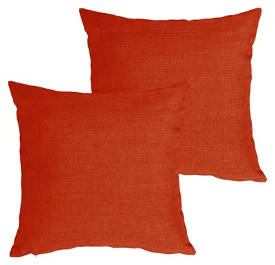 Produktbild von Kissenbezüge 50x50 cm in Terracotta, 2er Set, einfarbig für Schlafzimmer und Wohnzimmer, mit verstecktem Reißverschluss