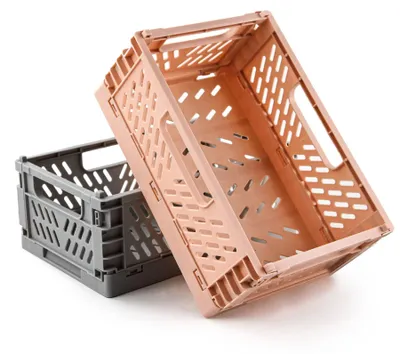 Immagine prodotto di Omgoods - Set di 2 contenitori pieghevoli in plastica con maniglie