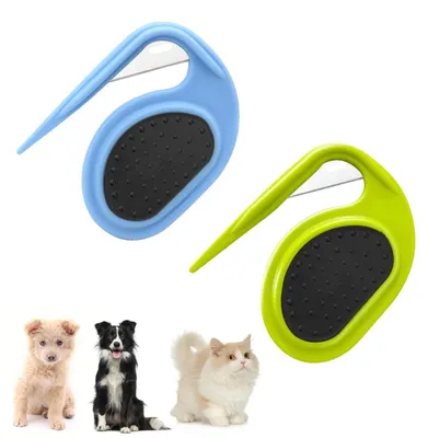 Imagen del producto de Kit de cepillo desenredante y cepillo, de 2 piezas, para perros y gatos, para el cuidado del pelaje