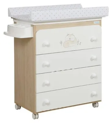 Productafbeelding van Micuna Wickelkamer Happy, hout/wit, beige kleur