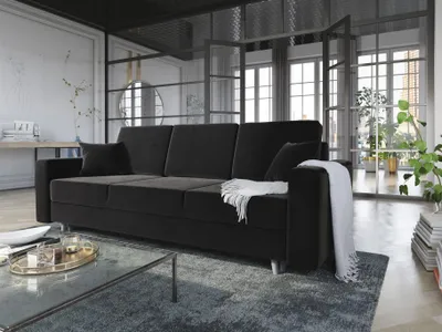 Produktbild von Sofa 3-Sitzer CARDE mit Schlaffunktion Schwarz