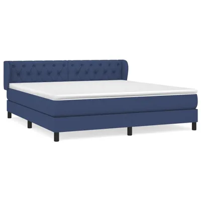 Produktbild von vidaXL Boxspringbett mit Matratze Blau 160x200 cm Stoff