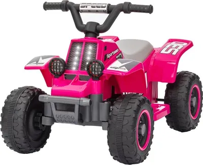 Immagine prodotto di Fortuna Lai Quad elettrico per bambini, alimentato a batteria, marcia avanti e indietro, luci LED, 18-36 mesi, rosa