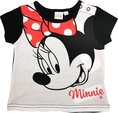 Obrázek produktu pro Disney Minnie Mouse dívčí tričko bavlna bílá a černá 74