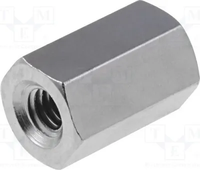 Produktbild von 10x Distanzmuffe mit Gewinde 8mm sechskant Innengew: M2,5  Messing 112X08 Distanzel