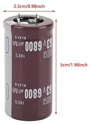 2 Stück 6800 µF Elektrolytkondensator 63 V 25×50 mm 105 °C