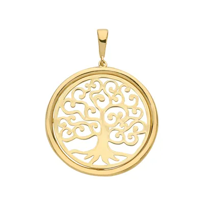 Produktbild von Edler 9 Karat (375) Gold Damen - Lebensbaum Anhänger - 31mm*24mm; TRS28151