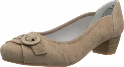 Produktbild von MARC Modische Damen Pumps mit Blockabsatz in Holzoptik und geschlossener Spitze Beige