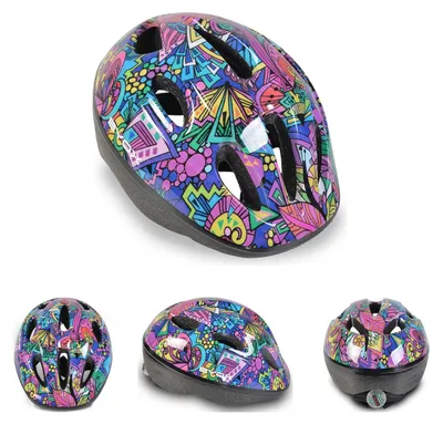 Produktbild von Byox Kinder Schutzhelm Y03 Größe S 48-54 cm einstellbar LED-Beleuchtung 8 Löcher