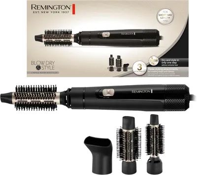Produktbild von Remington Warmluftbürste AS7300 mit 3 Aufsätzen25 mm & 38 mm Rundbürste+Stylingdüse,Blow Dry&Style,2 Heiz & Gebläsestufen für kurzes/mittellanges Haar