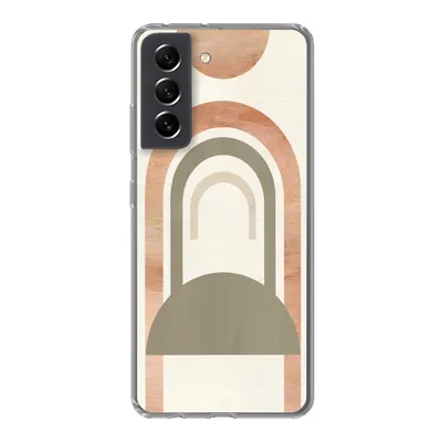 Produktbild von MuchoWow® Handyhülle Schutzhülle Hülle für Samsung Galaxy S21 FE Rosa - Grün - Abstrakt Silikon Softcase Handy Hülle - Mobiltelefonhülle