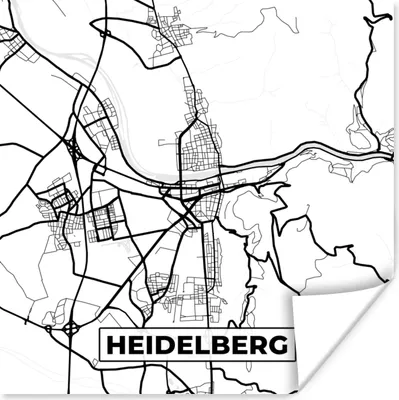 Produktbild von MuchoWow® Poster Karte - Heidelberg - Stadtplan 75x75 cm - Wand Dekoration