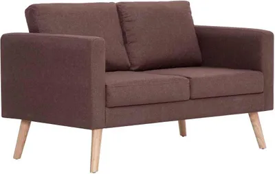 Produktbild von vidaXL 2-Sitzer-Sofa Stoff Braun