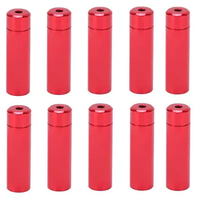 Produktbild von 10 Stück Fahrrad-Schaltkabel-Endkappen aus Aluminiumlegierung, 4 mm, für Rennrad, Mountainbike, Rot