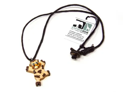 Produktbild von Kette Kuh, Holzanhänger, Ketten Modeschmuck Holzkette Kühe Tier Tiere